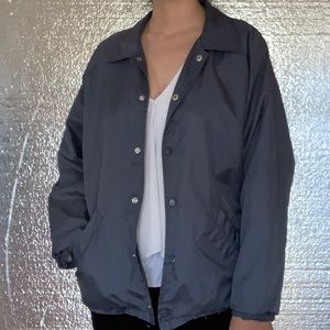 Vtg 90s simple dark grey utility windbreaker